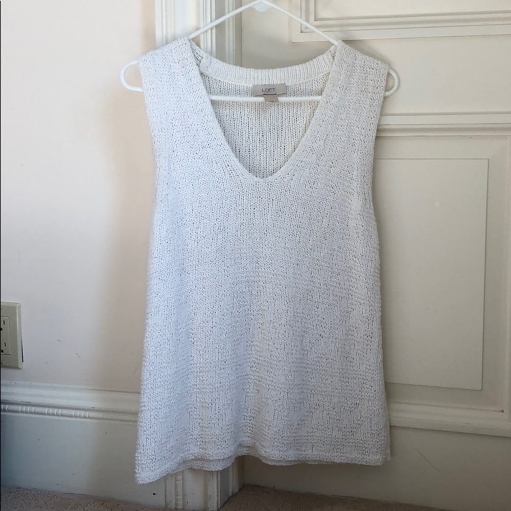 White sweater tank from LOFT